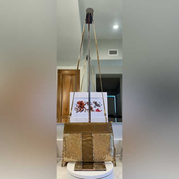 VTG - “Another Y&S Original” - Gold Mesh & Leather - Evening Bag - VGUC - Picture 7 of 17